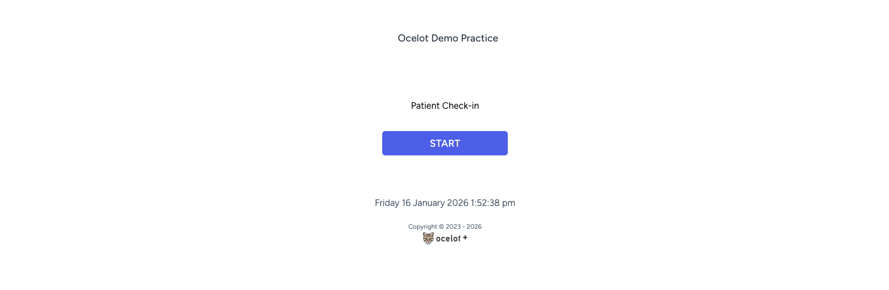 Patient checkin start page